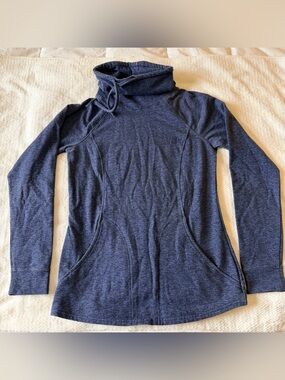 Women’s Navy Blue Funnel Neck Hoodie Sweatshirt